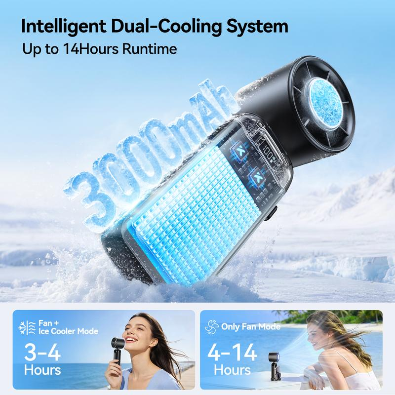 VACLIO 4-in-1 portable refrigeration handheld turbo fan with 200 speed settings!