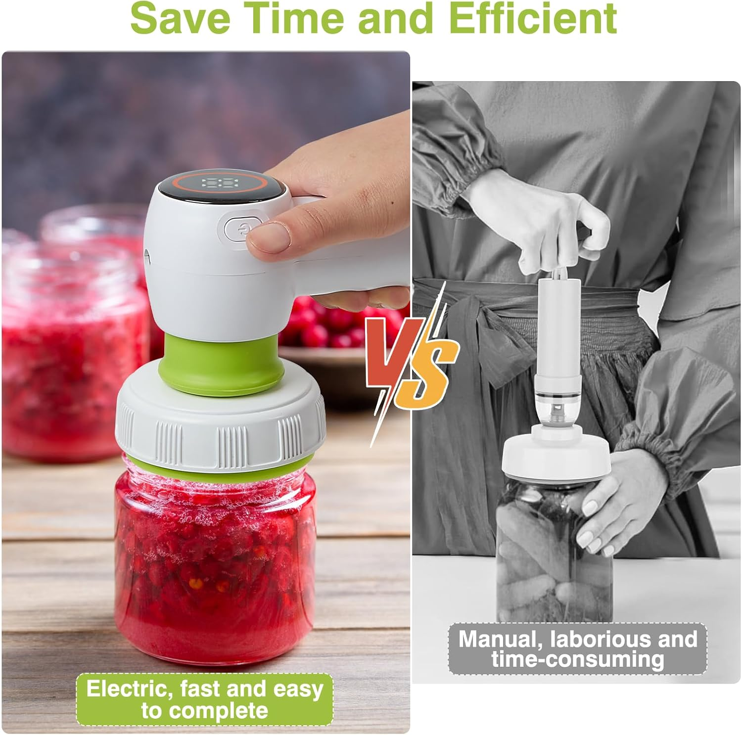 Vaclio 4-in-1 Portable Handheld Electric Mason Jar Vacuum Sealer