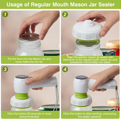 Vaclio 4-in-1 Portable Handheld Electric Mason Jar Vacuum Sealer