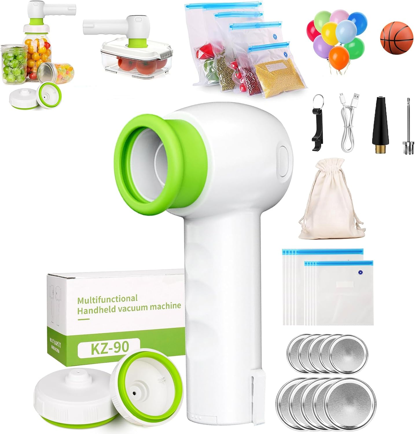 Vaclio 4-in-1 Portable Handheld Electric Mason Jar Vacuum Sealer