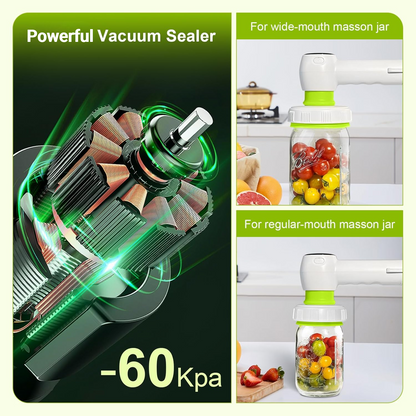 Vaclio 4-in-1 Portable Handheld Electric Mason Jar Vacuum Sealer