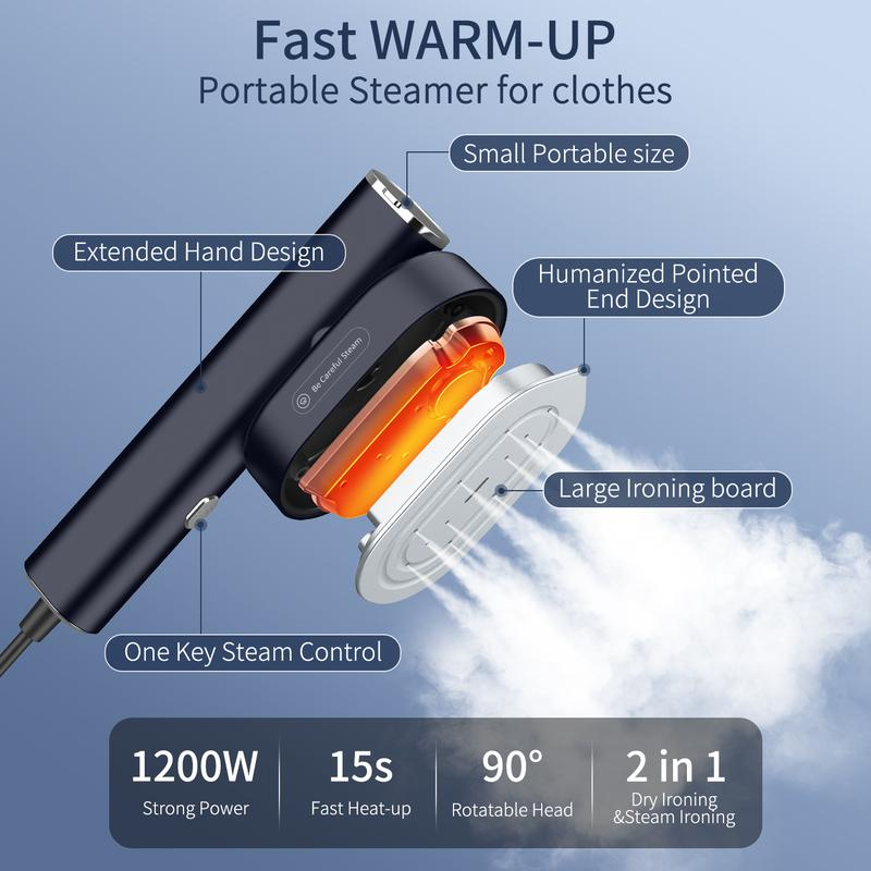 Handheld Garment Steamer for Clothes – Portable Fabric Steamer