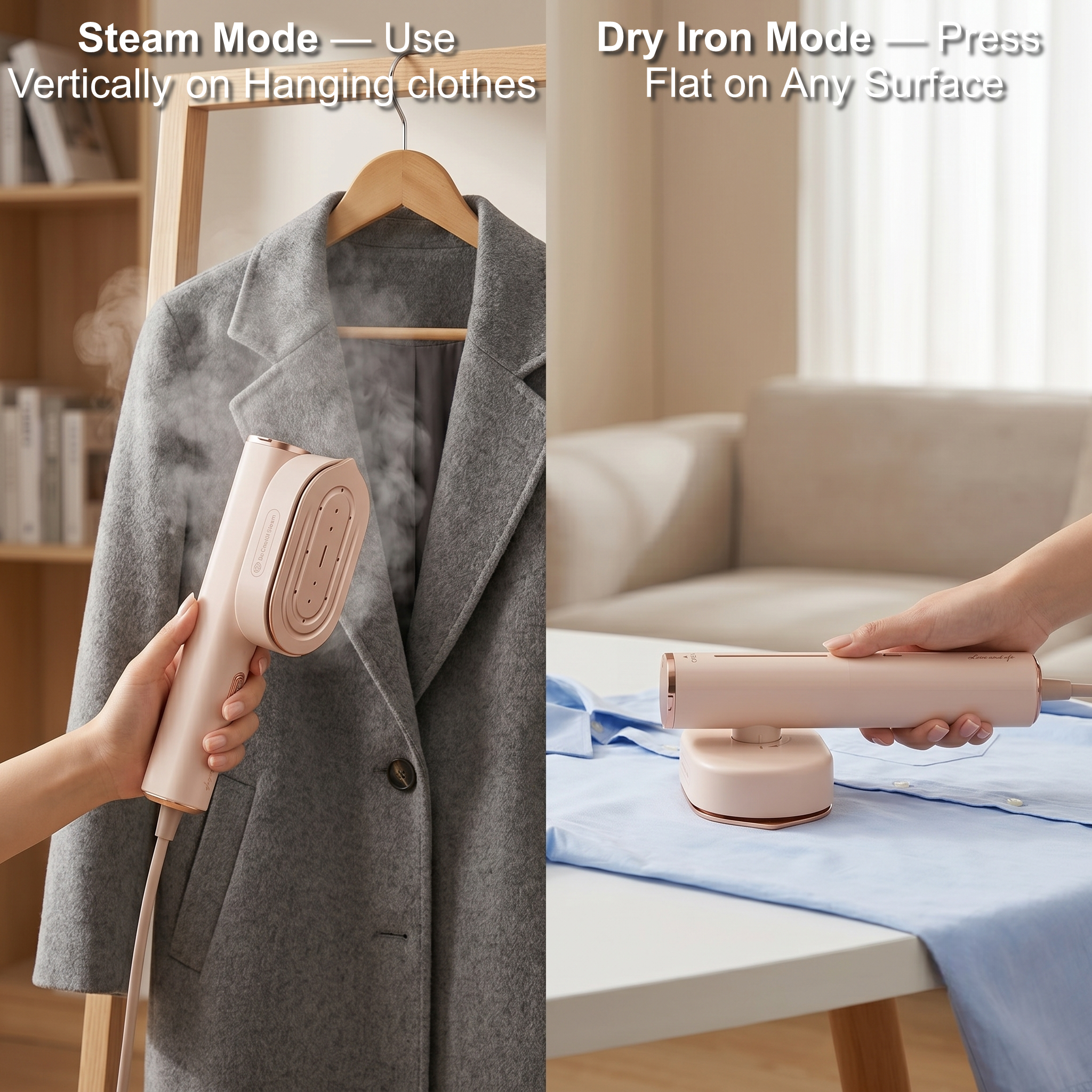 Handheld Garment Steamer for Clothes – Portable Fabric Steamer